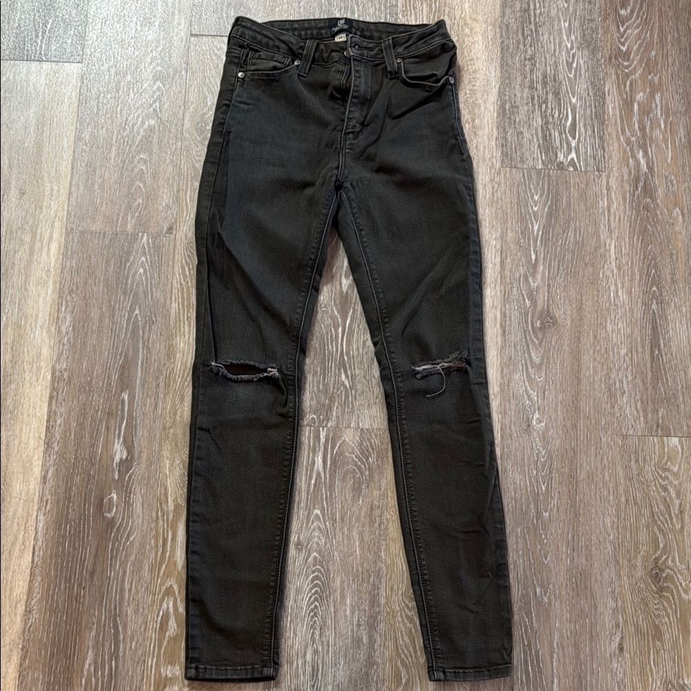 Just Black Denim Black Distressed Skinny Jeans